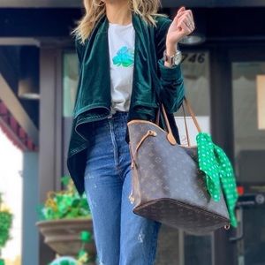 Blanknyc green velvet drape jacket